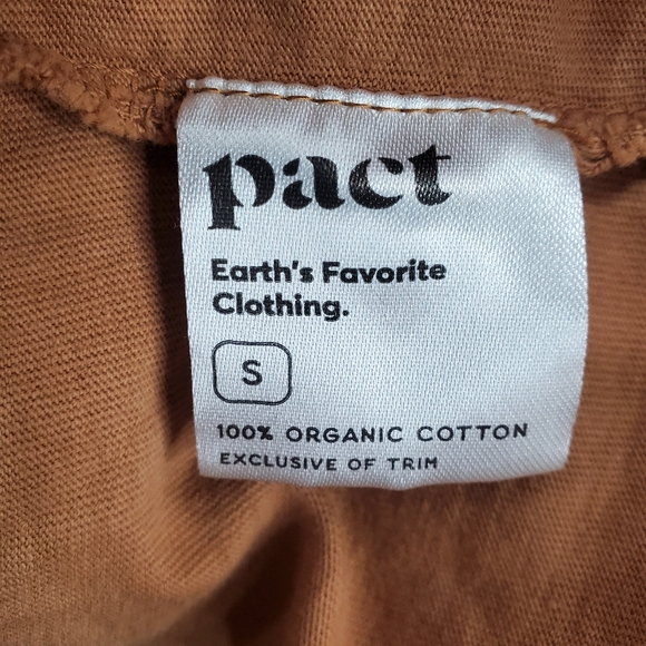 Pact Vintage Jersey Notch Neck Polo Shirt Mens Small Tan - Picture 3 of 11